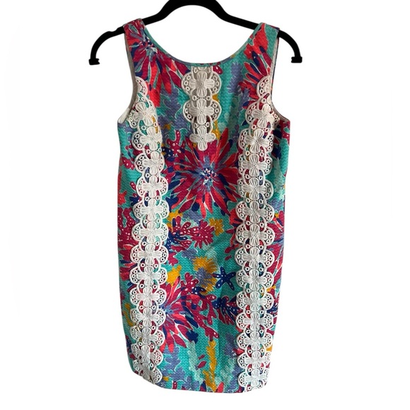 Lilly Pulitzer Dresses & Skirts - Lilly Pulitzer Ember Aqua Trippin and Sippin Shift Dress in Size 6
